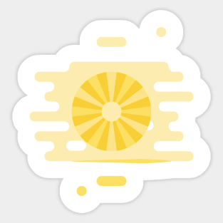 Pineapple slice in a splash of juice Sticker